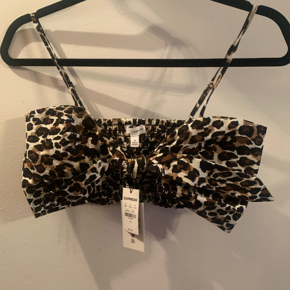 NWT, Express x Rocky Barnes Collab- Limited Edition- Cheetah Print Crop, Size M